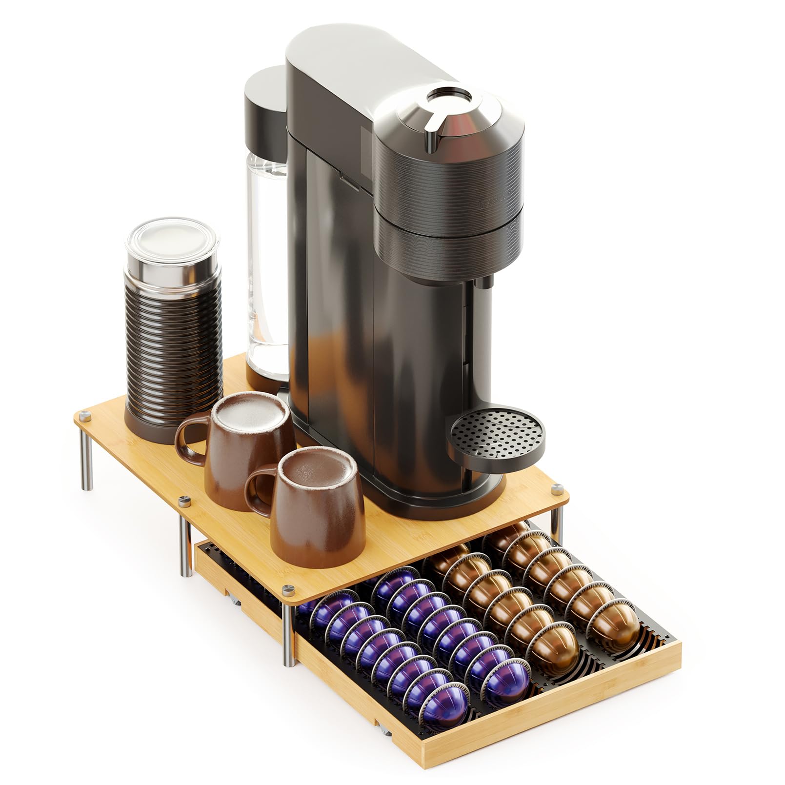 Amazon.com: SpaceAid Bamboo Coffee Pod Holder Drawer Storage